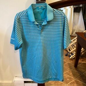 Men's Blue Striped Polo Shirt